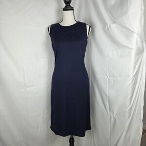 J.McLaughlin Sheath Dress Women XS Navy Textured Sleeveless Stretch Classic